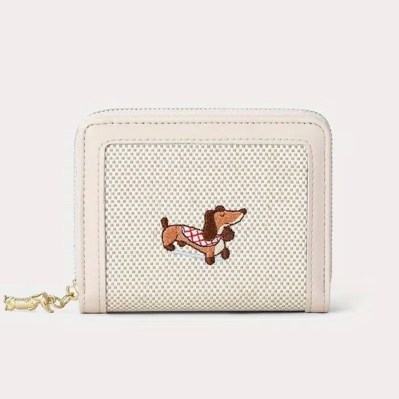 Handbags - New Embroidered Dachshund Dog Leather Wallet